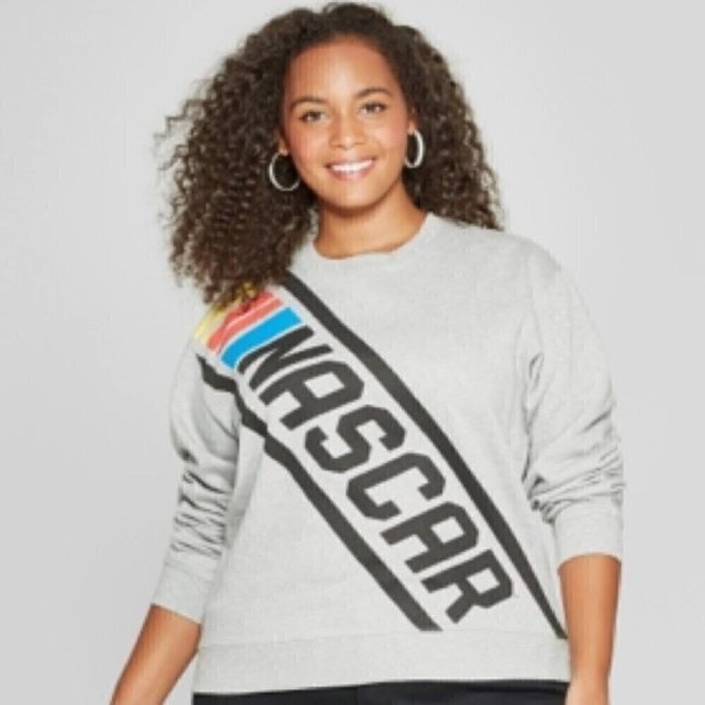 NASCAR Graphic Logo Sweatshirt Pullover Crewneck Top Sz XL NWT - Picture 2 of 8